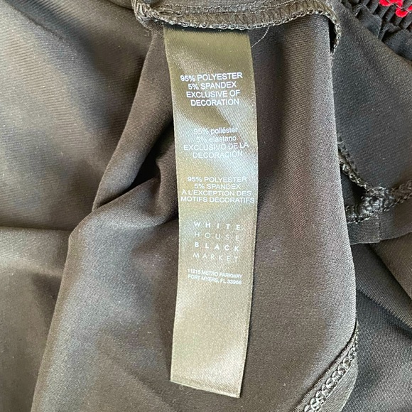 White House Black Market • Embroidered Black Tank-top Blouse Short Sleeve Top - Picture 10 of 10